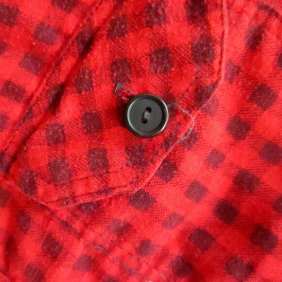 True Vintage Women's Small Shirt Boho 1970's Flannel Red Black Checkered Hippy - Picture 5 of 7